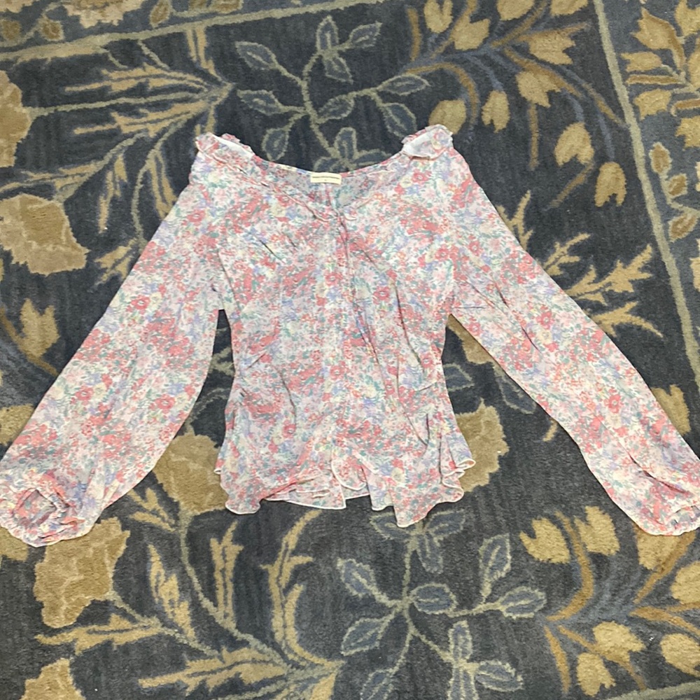 Esther and Co Lisah top- pink print; never worn paid $46